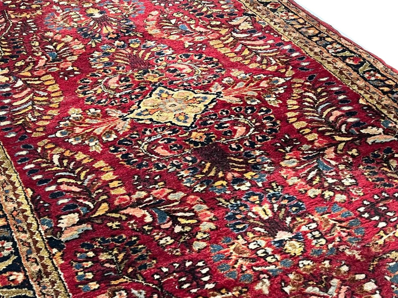 Persian Hand Knotted Antique sarouk 2'5'' X 6'3''