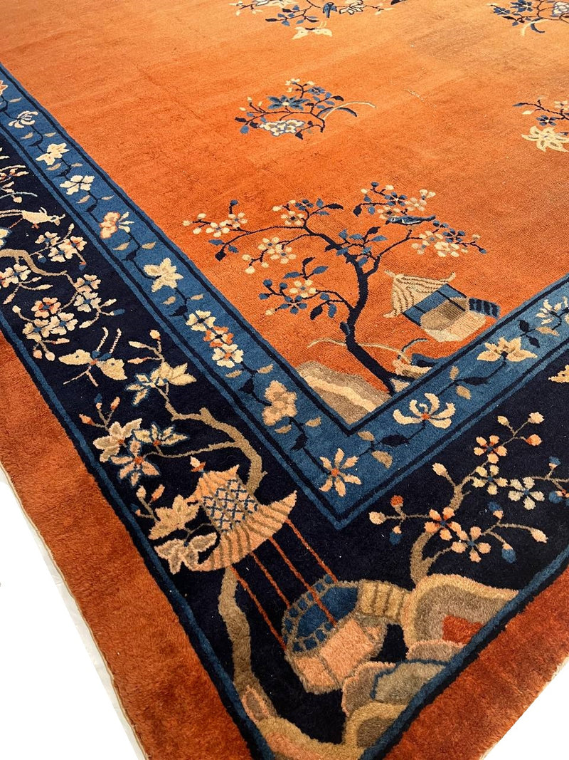 Chinese Antique Art Deco rug 9'3'' X 11'6''