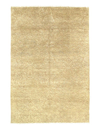 Beige Indo Tabriz Design Rug 5'5" X 8'