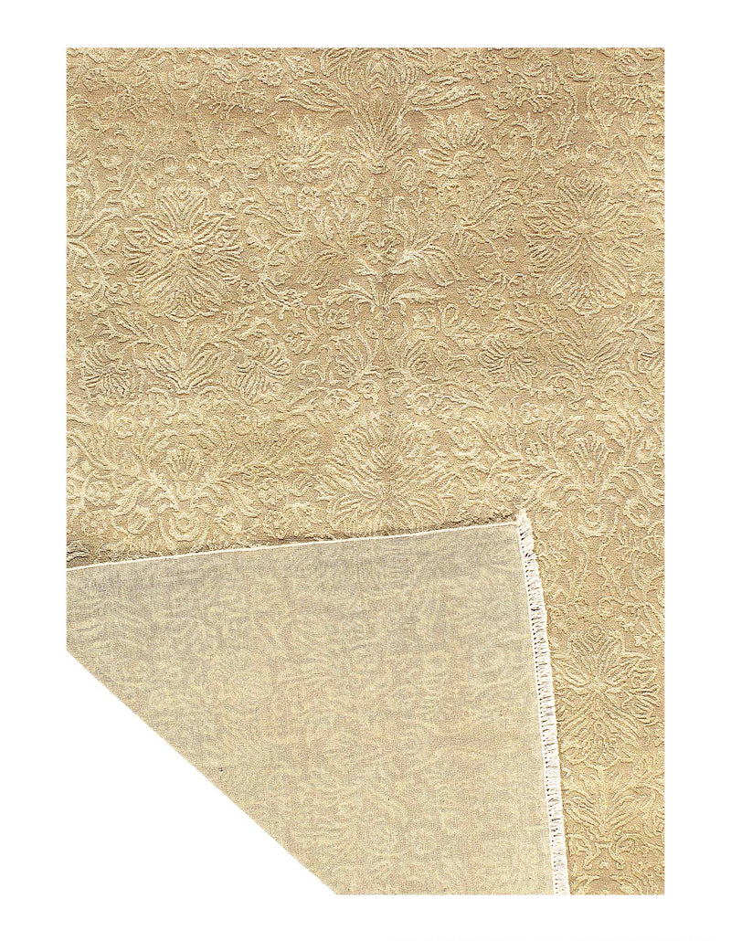 Beige Indo Tabriz Design Rug 5'5" X 8'