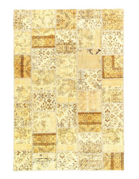 Ivory Hand Knotted Turkish Patchwork 6' X 9'