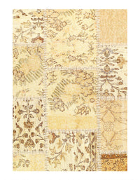 Ivory Hand Knotted Turkish Patchwork 6' X 9'