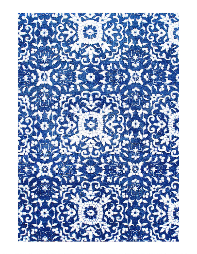 Fine Hand Knotted silk & wool Modern rug 5'11'' X 9'2''