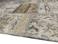 Ivory Hand Knotted Turkish Patchwork 6' X 9'