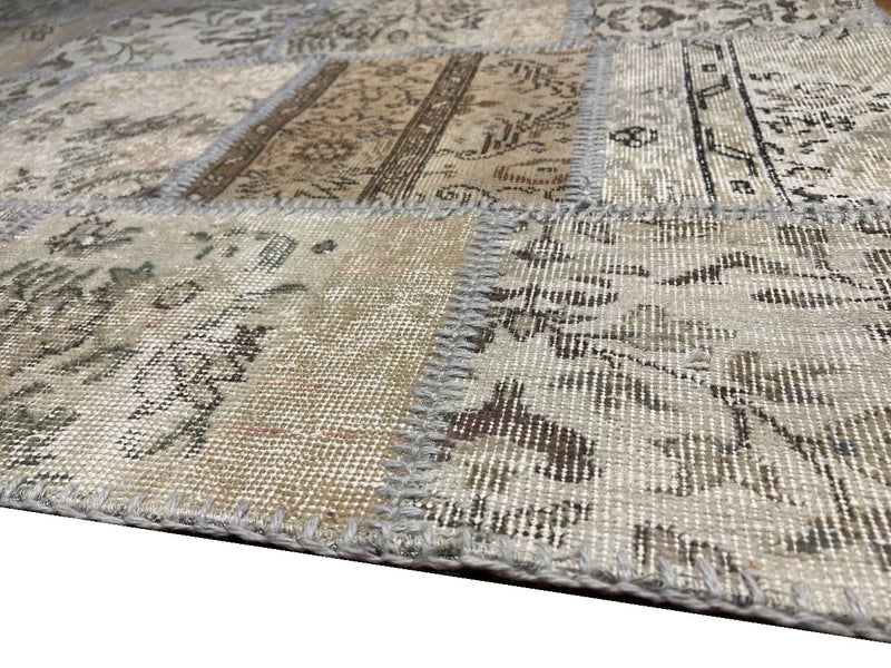 Ivory Hand Knotted Turkish Patchwork 6' X 9'