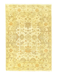 Ivory hand Knotted Oushak design 6' X 9'