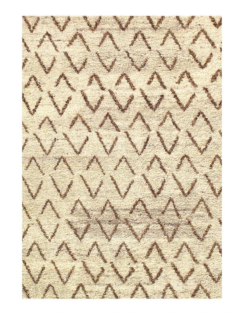 Beige color Hand knotted Moroccon 6' X 9'