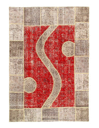 Red Turkish Patchwork 6' X 9'