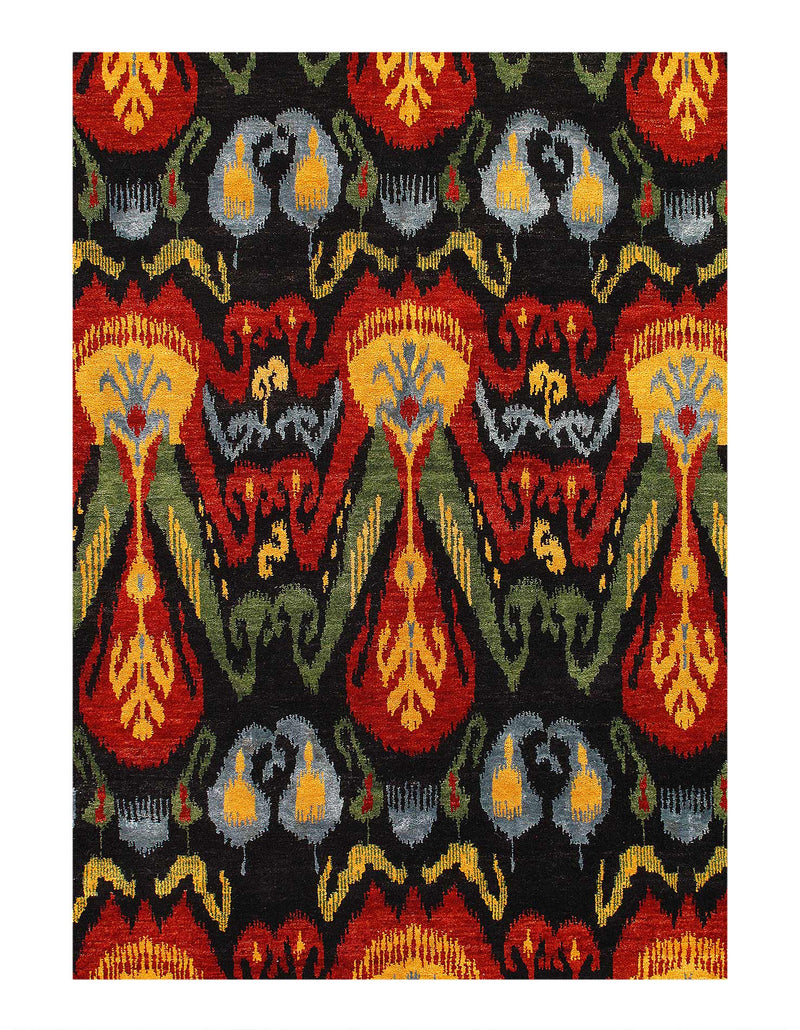 Ikat Modern Hand Knotted Rug - 8' X 9'9"