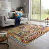 Afghan Kilim Handspun Wool Rug - 4'11" x 6'6"