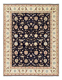 Super fine Hand Knotted silk & wool Persian Tabriz Design 6'8'' X 8'8''