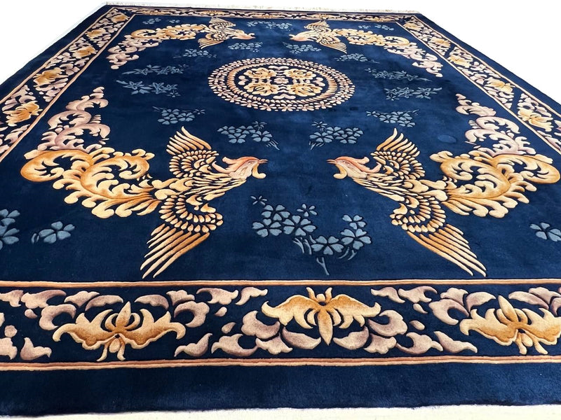 Fine Hand Knotted Vintage chinese peking rug 7'11'' X 10'3''