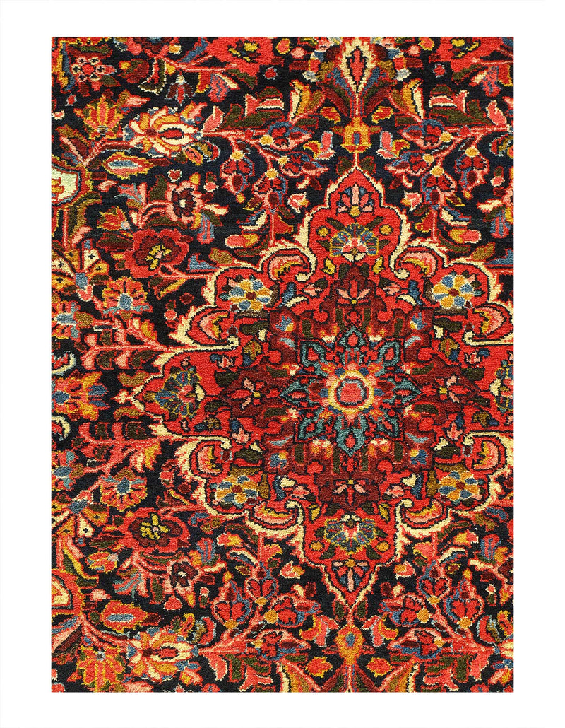 Fine Hand Knotted Persian vintage Balouchi rug 4'6'' X 6'11''