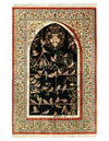 Fine Hand Knotted Pure silk Qum rug 3'4'' X 5'1''