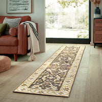 Gray Fine Hand Knotted Oushak Runner 2'6'' X 9'9''