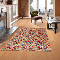 Multi color Fine Hand Knotted Modern Rug 5' X 8'