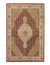 Fine Hand Knotted Silk & wool Tabriz Design design 4'2'' X 6'2''