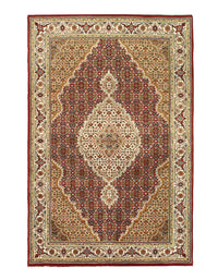 Fine Hand Knotted Silk & wool Tabriz Design design 4'2'' X 6'2''