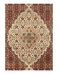 Fine Hand Knotted Silk & wool Tabriz Design design 4'2'' X 6'2''