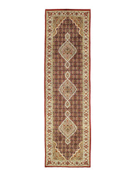 Fine Hand Knotted Silk & wool Tabriz Design Runner 2'8'' X 9'11''