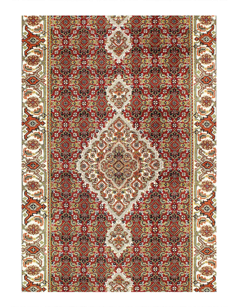 Fine Hand Knotted Silk & wool Tabriz Design Runner 2'8'' X 9'11''