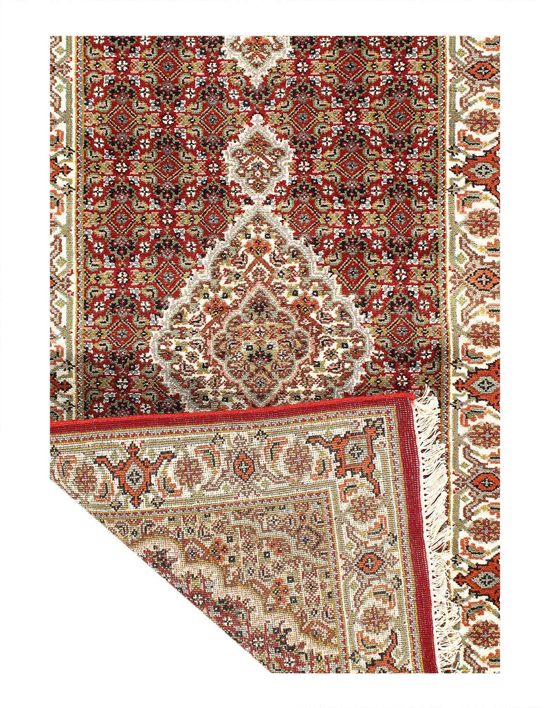 Fine Hand Knotted Silk & wool Tabriz Design Runner 2'8'' X 9'11''