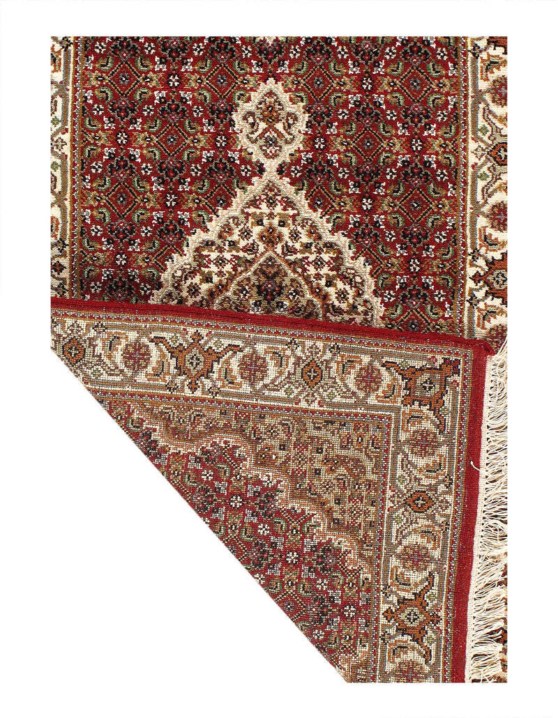 Fine Hand Knotted Silk & wool Tabriz Design Runner 2'8'' X 14'