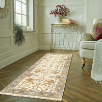 Ivory Fine Hand Knotted Oushak Runner 2'7'' X 8'1''