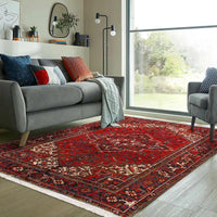 Red Persian Heriz Rug 6'4" x 9'8"