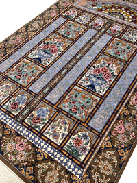 Super Fine Hand Knotted Persian silk & wool Isfahan Rug 4'7'' X 7'2''