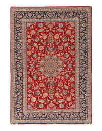 Fine Hand Knotted Persian silk & wool Isfahan 5'2'' X 7'7''