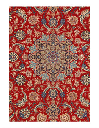 Fine Hand Knotted Persian silk & wool Isfahan 5'2'' X 7'7''