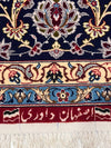 Fine Hand Knotted Persian silk & wool Isfahan 5'2'' X 7'7''