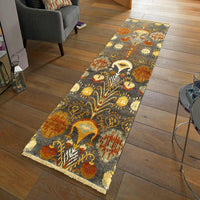 Green Ikat Design Runner 2' 8'' X 9' 11''