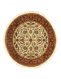 Fine Hand Knotted Agra Round rug 6'1'' X 6'1''