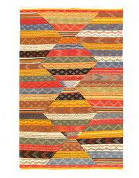 Fine Hand Knotted Flat Weave Moroccan 5'.3" x 8'6"