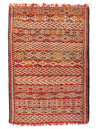 Fine Hand Knotted Flat Weave Moroccan 5'6" x 8'