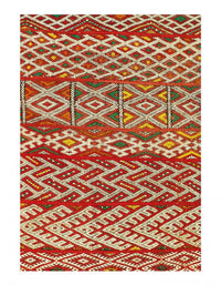 Fine Hand Knotted Flat Weave Moroccan 5'6" x 8'