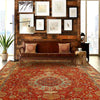 Rust Color Fine Hand Knotted Persian Design Tabriz Design 9'1'' X 12'1''