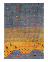 Red Hand Knotted Gabbeh Rug 6'9 X 8'9"