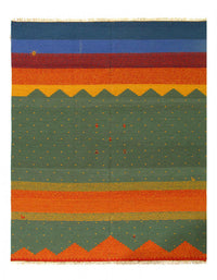 green and Blue Sumac Gabbeh Design 8' X 10'