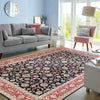 Navy Blue Fine Hand Knotted Pak Tabriz Design 6'1'' X 9'2''