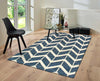 Blue Modern Hand Knotted Rug 4' X 6'