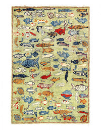 Fine hand Knotted Gabbeh Fish design 4' X 6'