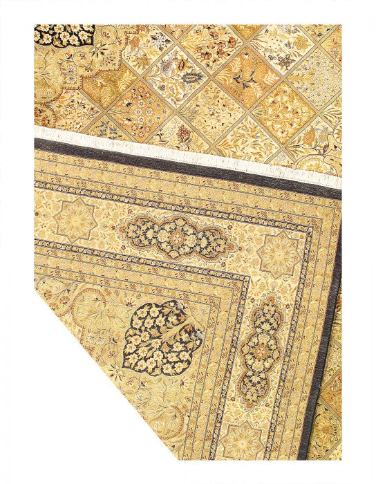 Beige Color Fine Hand Knotted Tabriz Design 12' X 17'