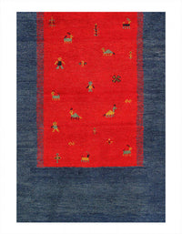 Blue Hand Knotted Gabbeh Rug 8' X 10'