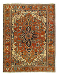 Rust Persian Antique Serapi 10' X 13'