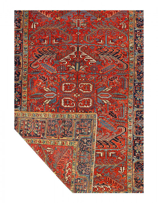 Rust Persian Antique Serapi Rug 7' X 10'