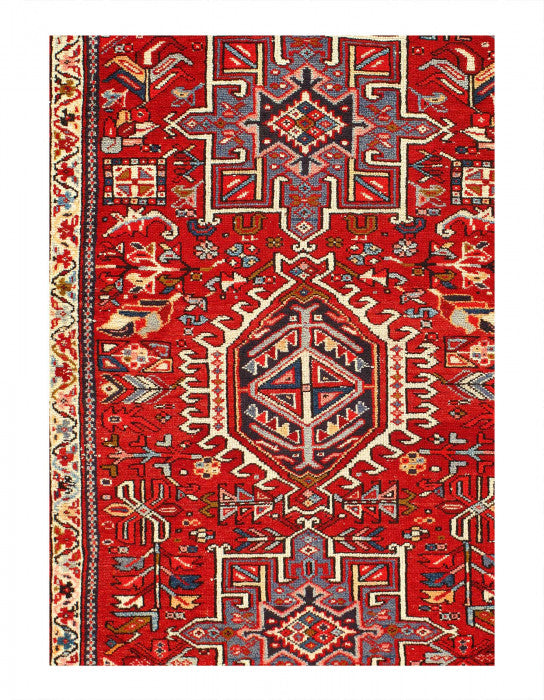 Antique Persian Karajeh Rug 5' x 6'