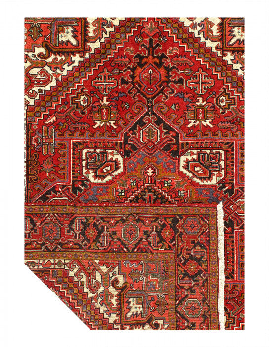 Persian Antique hand Knotted Heriz 7' X 9'4"